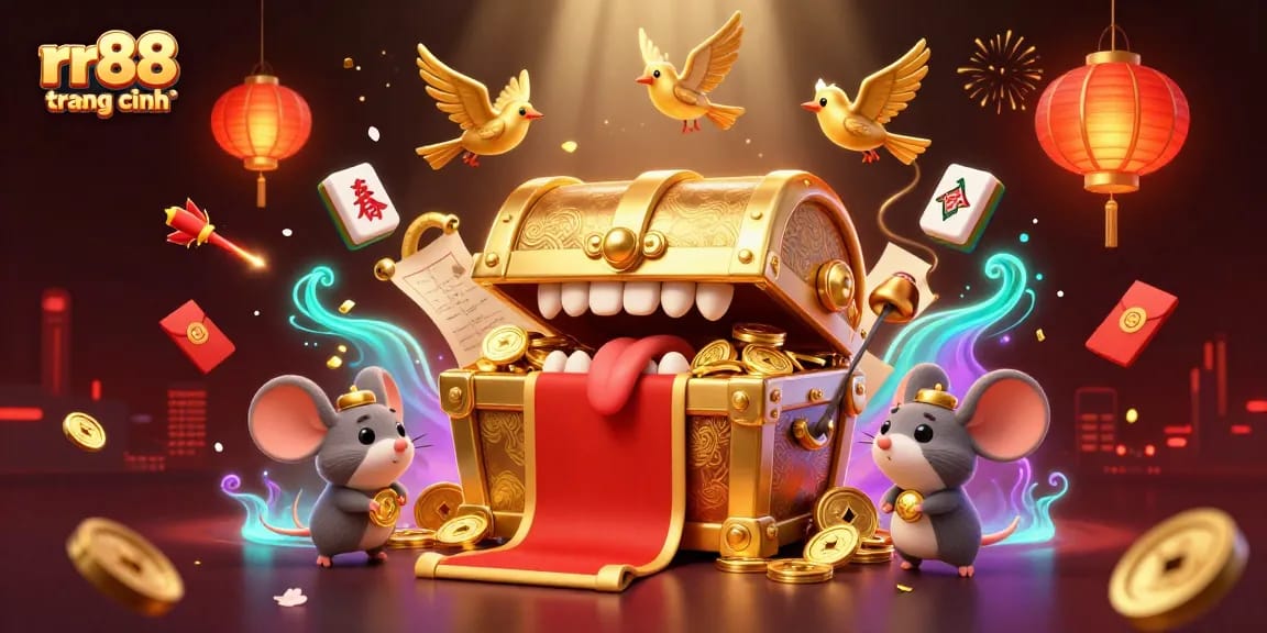 Experience the excitement of rr88 trang chính with a dynamic 3D casino scene filled with winning elements.