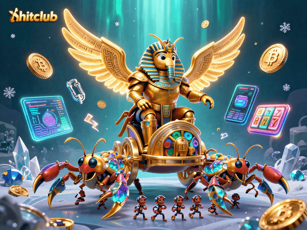 Experience big wins at hitclub with our animated casino scene showcasing golden treasures and slot excitement.