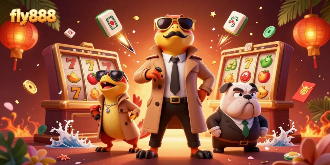 Engage with fly888's exciting slots as cartoon raptors hilariously try to enter a VIP casino.