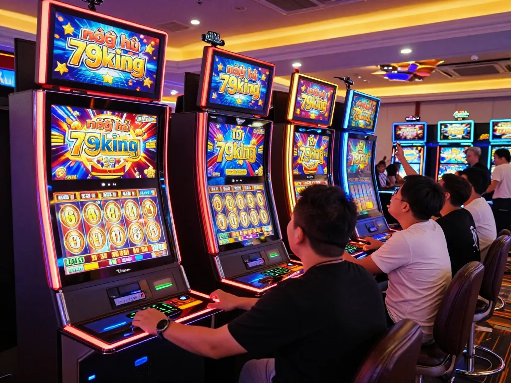 Experience the thrill of nổ hũ 79king as vibrant slot machines light up the casino floor.