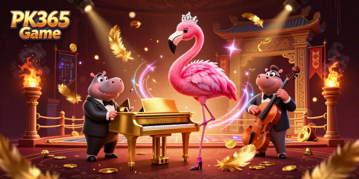 Experience the excitement of PK365 Game with vibrant casino characters amidst dynamic elements.