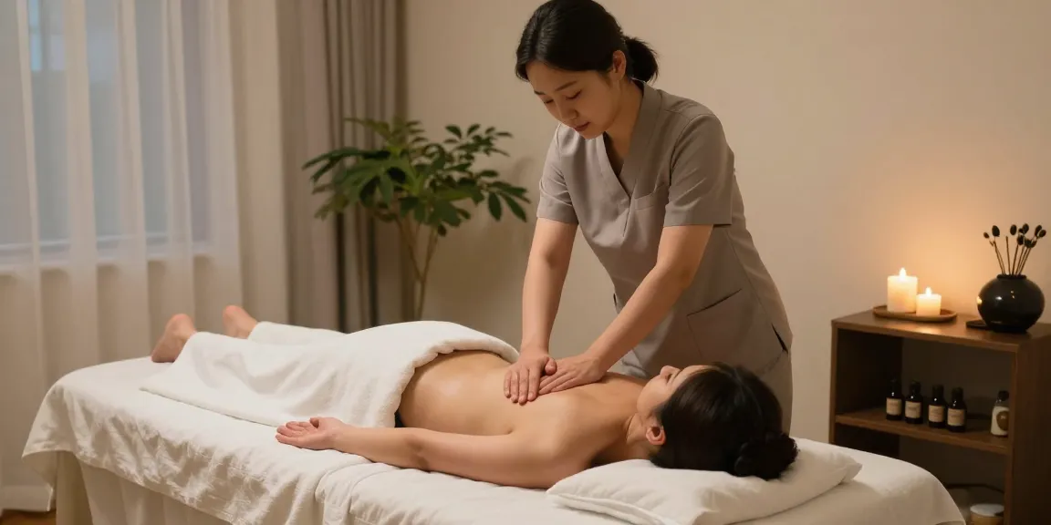 Experience serene 성남출장마사지 in a tranquil therapy room with a calming atmosphere.