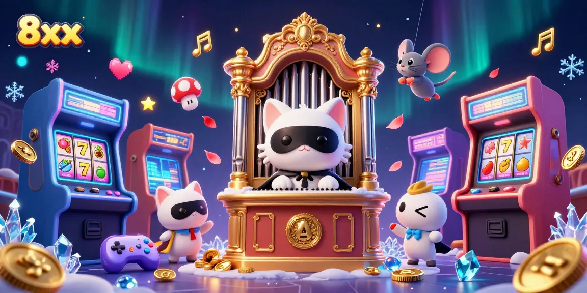 Engage with 8xx's vibrant casino scene featuring animated characters and exciting gaming elements.