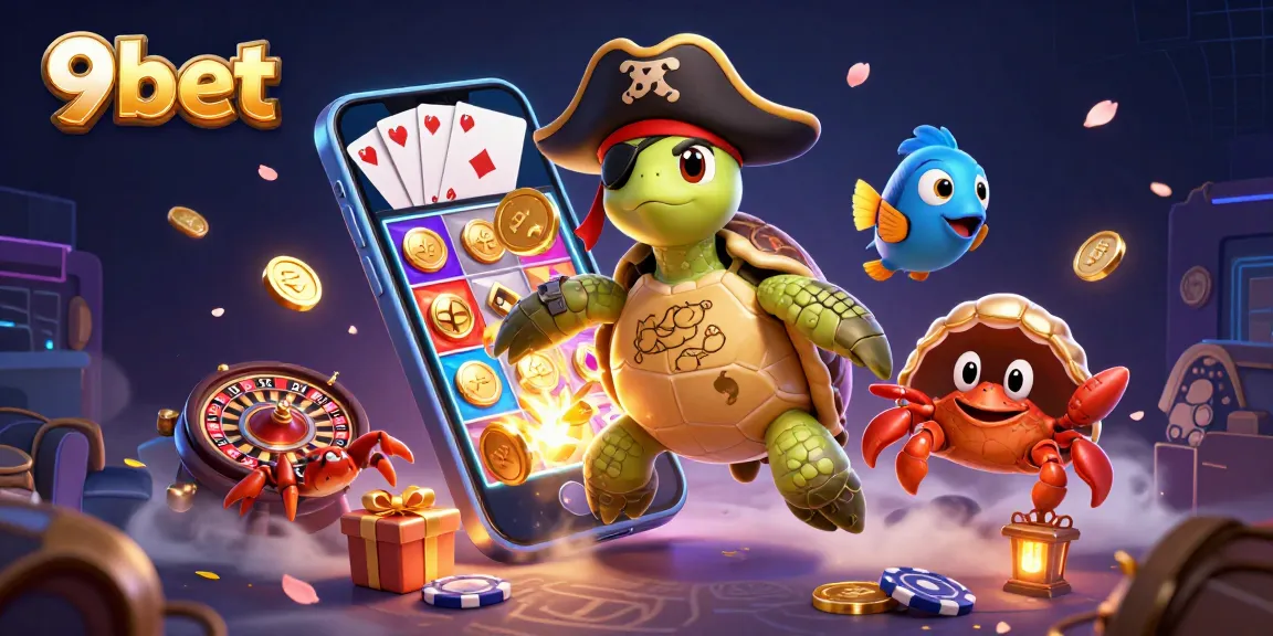 Experience winning adventures with 9bet in this vibrant 3D casino scene filled with treasures.