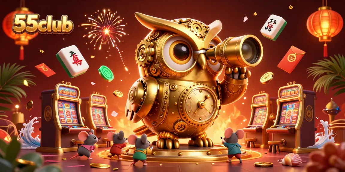 Experience thrilling gameplay at 55club with a captivating 3D casino scene featuring vibrant elements.